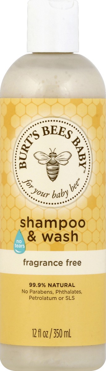 slide 4 of 6, Burt's Bees Baby™ Sensitive Shampoo and Wash, Fragrance Free, Tear Free, Pediatrician Tested, 98.9% Natural Origin, 12 Fluid Ounces, 12 fl oz