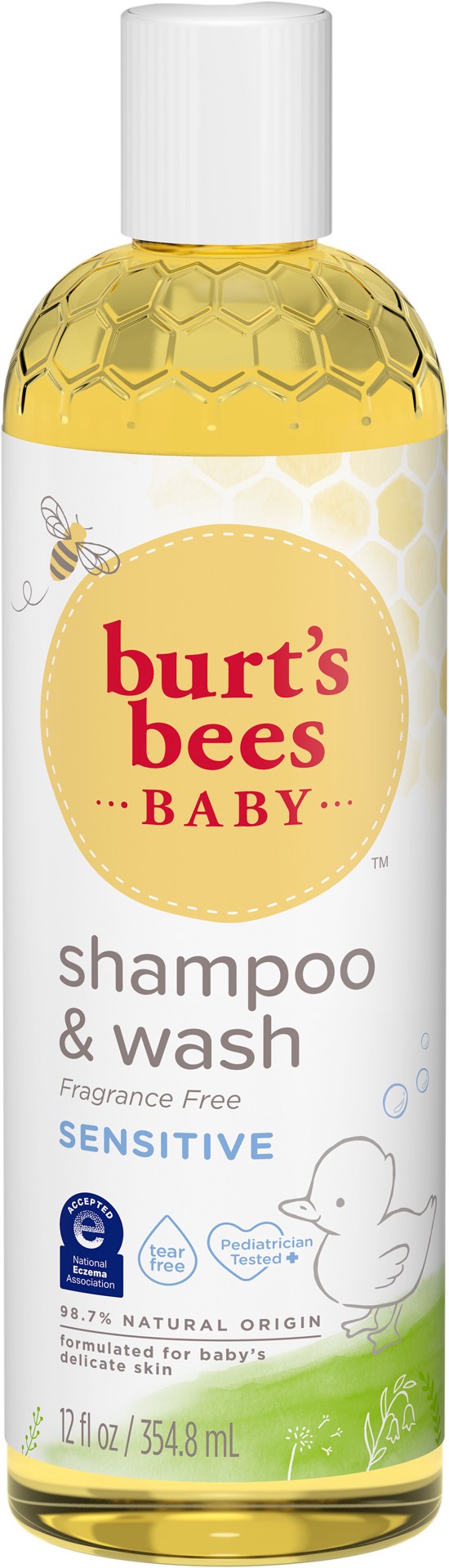 slide 1 of 6, Burt's Bees Baby Shampoo & Wash, Fragrance Free & Tear Free Baby Soap - 12 Ounce Bottle, 12 fl oz