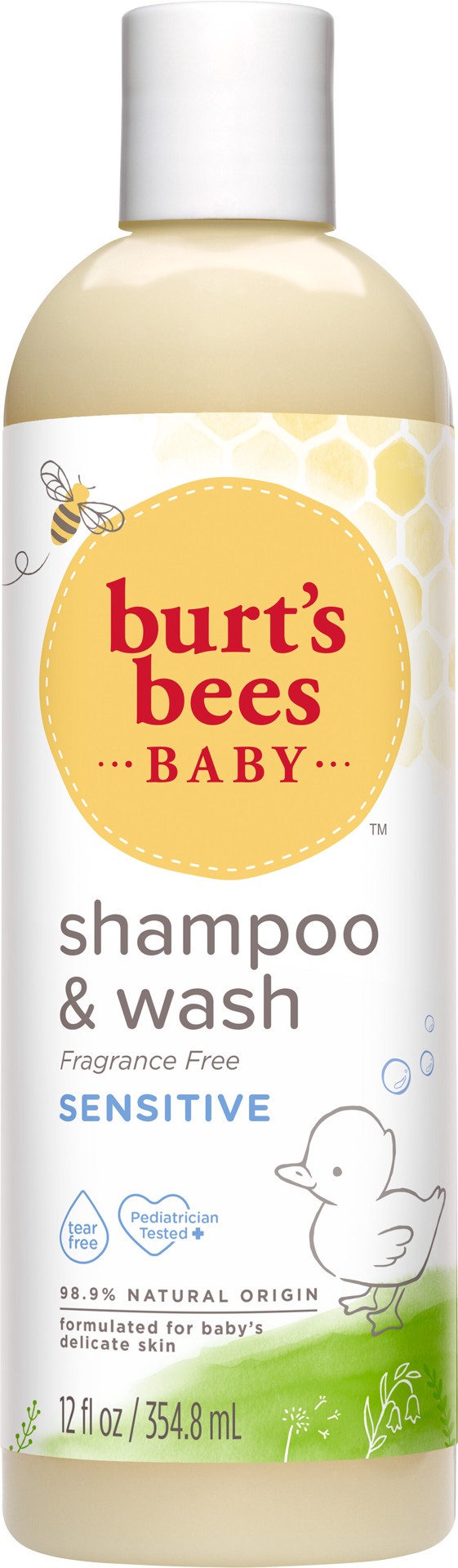 slide 1 of 6, Burt's Bees Baby™ Sensitive Shampoo and Wash, Fragrance Free, Tear Free, Pediatrician Tested, 98.9% Natural Origin, 12 Fluid Ounces, 12 fl oz