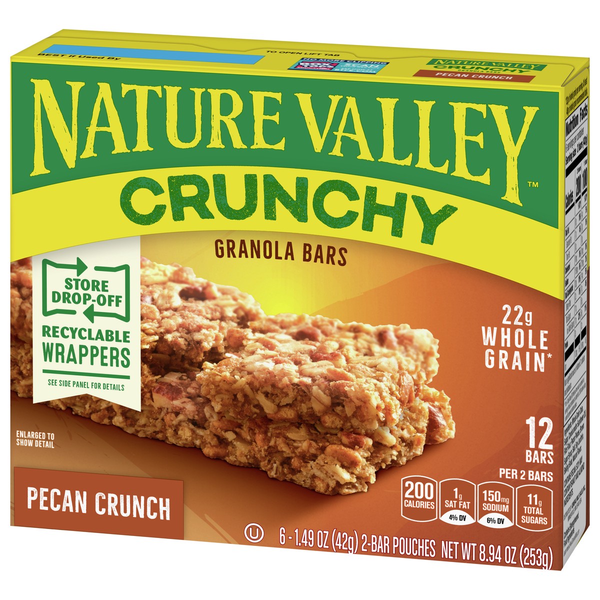 slide 3 of 9, Nature Valley Pecan Crunch Granola Bars, 6 ct; 1.49 oz