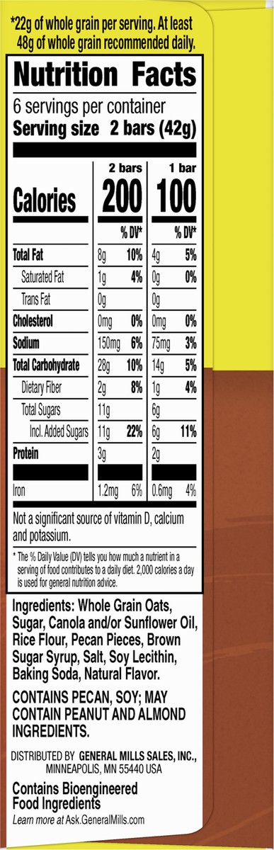 slide 8 of 9, Nature Valley Pecan Crunch Granola Bars, 6 ct; 1.49 oz