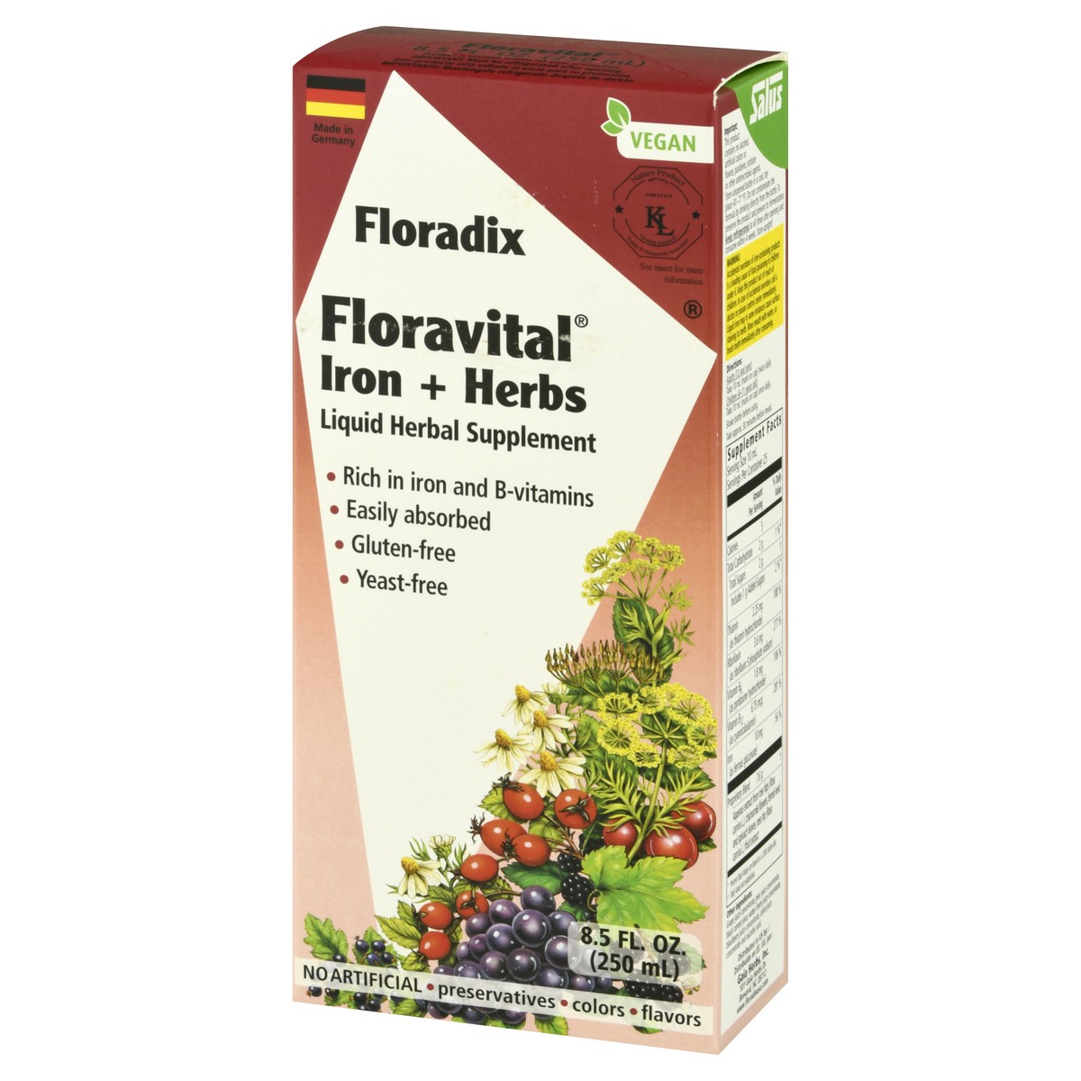 slide 3 of 9, Gaia Herbs Floravital Iron & Herbs Yeast Free, 8.5 fl oz