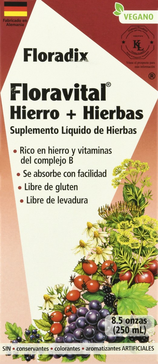 slide 5 of 9, Gaia Herbs Floravital Iron & Herbs Yeast Free, 8.5 fl oz