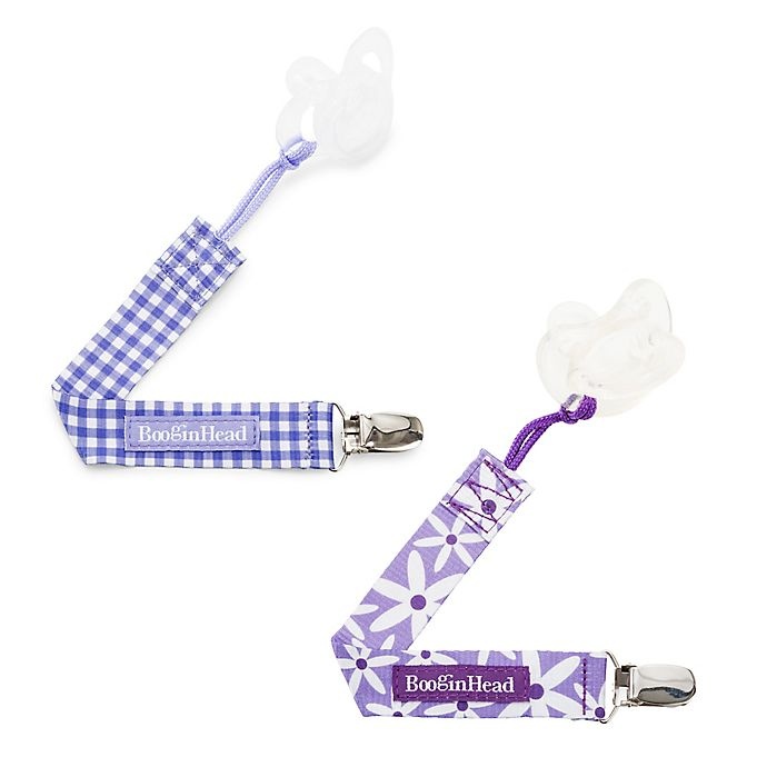 slide 2 of 5, BooginHead PaciGrip Pacifier Straps - Purple, 2 ct