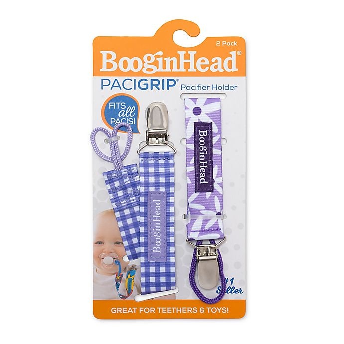 slide 5 of 5, BooginHead PaciGrip Pacifier Straps - Purple, 2 ct