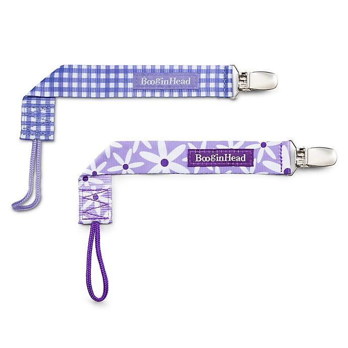 slide 1 of 5, BooginHead PaciGrip Pacifier Straps - Purple, 2 ct