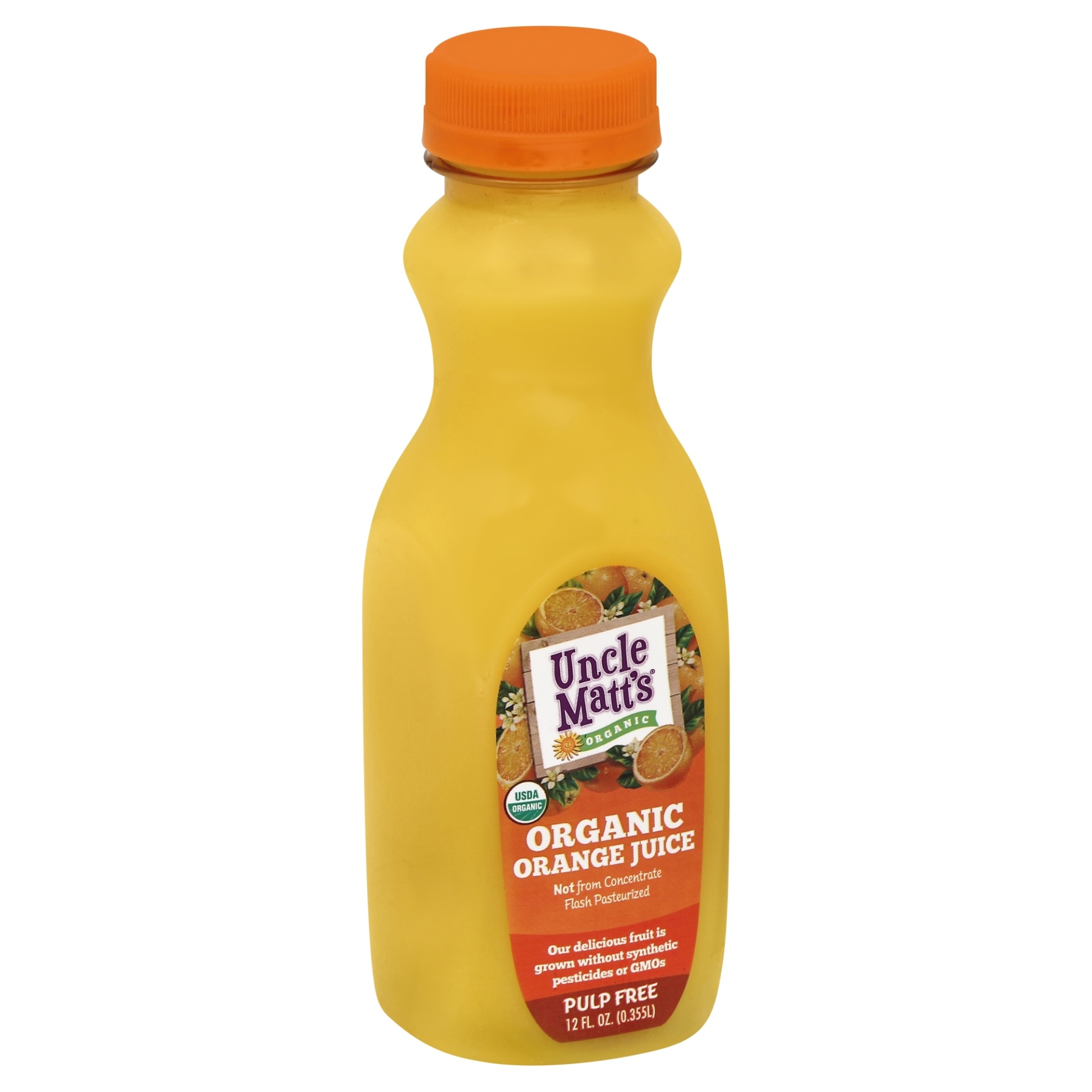 slide 1 of 4, Uncle Matt's Organic Orange Juice, Pulp Free, 12 oz