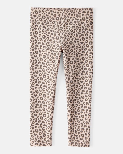 slide 1 of 3, Carter's Toddler Girl Cotton Leopard Stretch Leggings - Brown Brown 4T, 1 ct