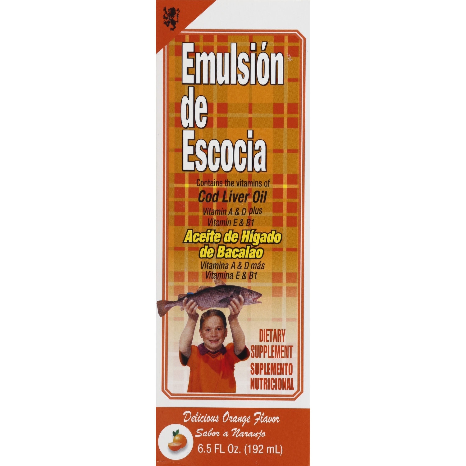 slide 1 of 1, Emulsion de Escocia Cod Liver Oil Orange Flavor, 6.5 oz