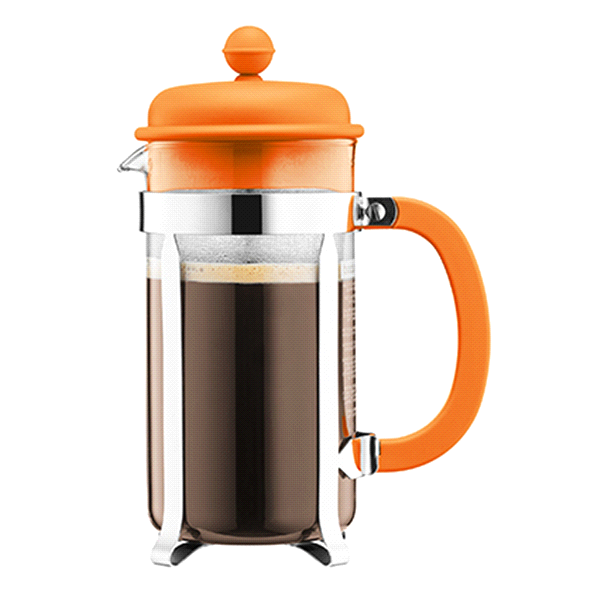 slide 1 of 1, Bodum Caffettiera French Press, 8 Cup, Orange, 1 ct