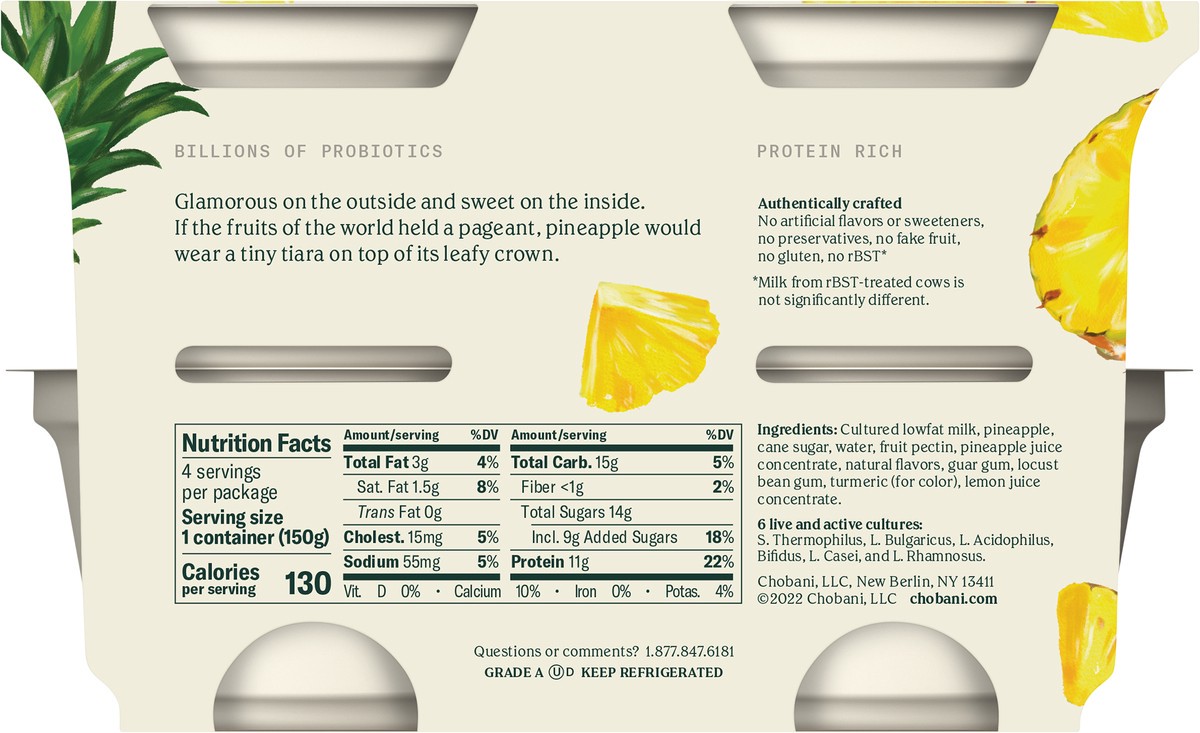 slide 3 of 9, Chobani Yogurt, 4 ct