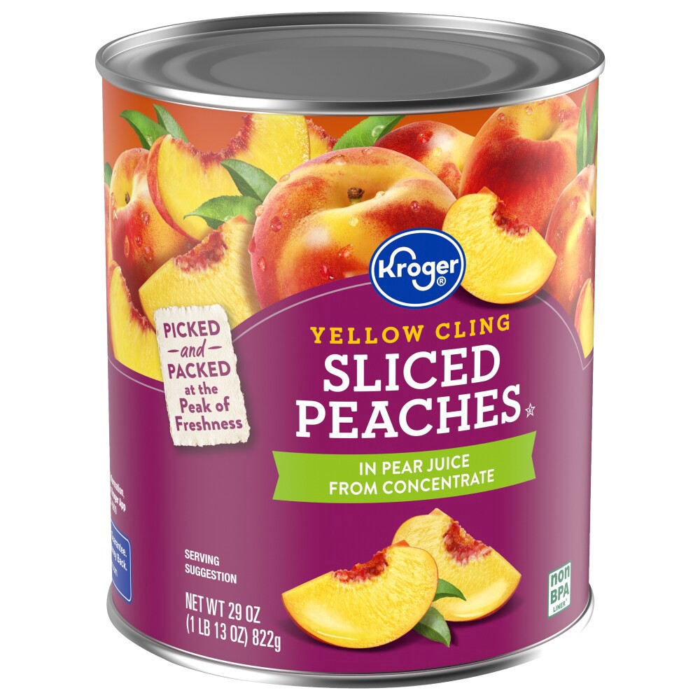 slide 4 of 5, Kroger Sliced Peaces In Fruit Juice, 29 oz