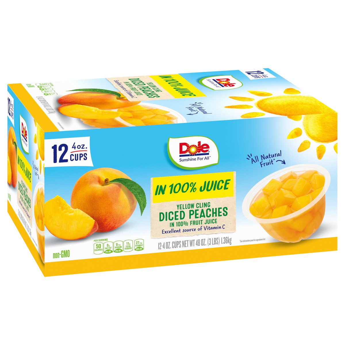 slide 6 of 9, Dole Diced Peaches In Box, 48 oz