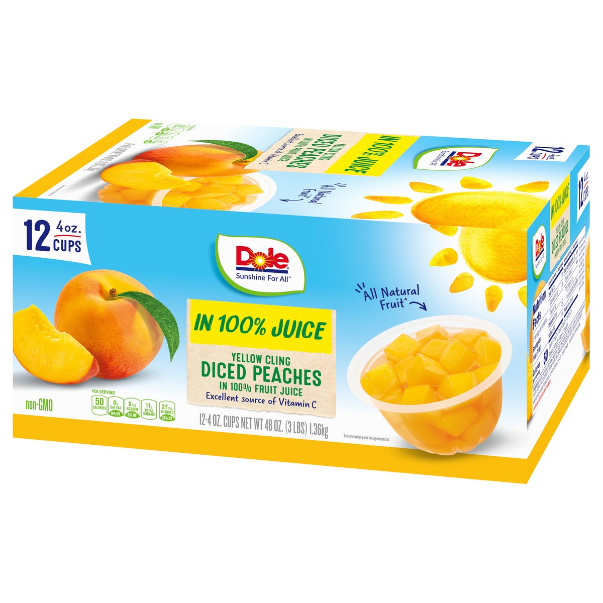 slide 2 of 9, Dole Diced Peaches In Box, 48 oz