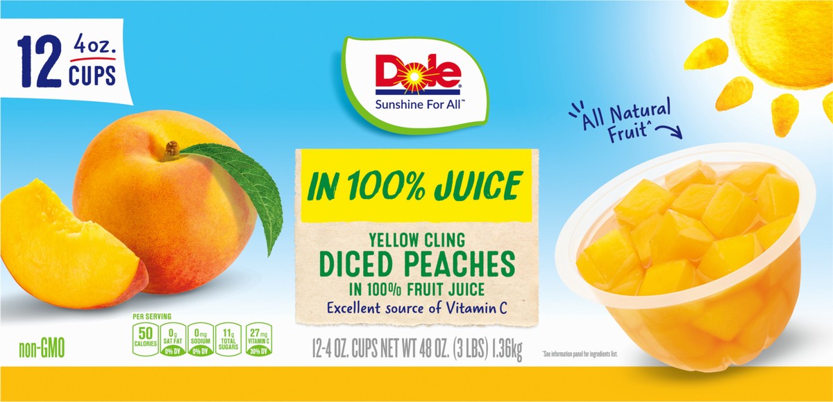 slide 3 of 9, Dole Diced Peaches In Box, 48 oz