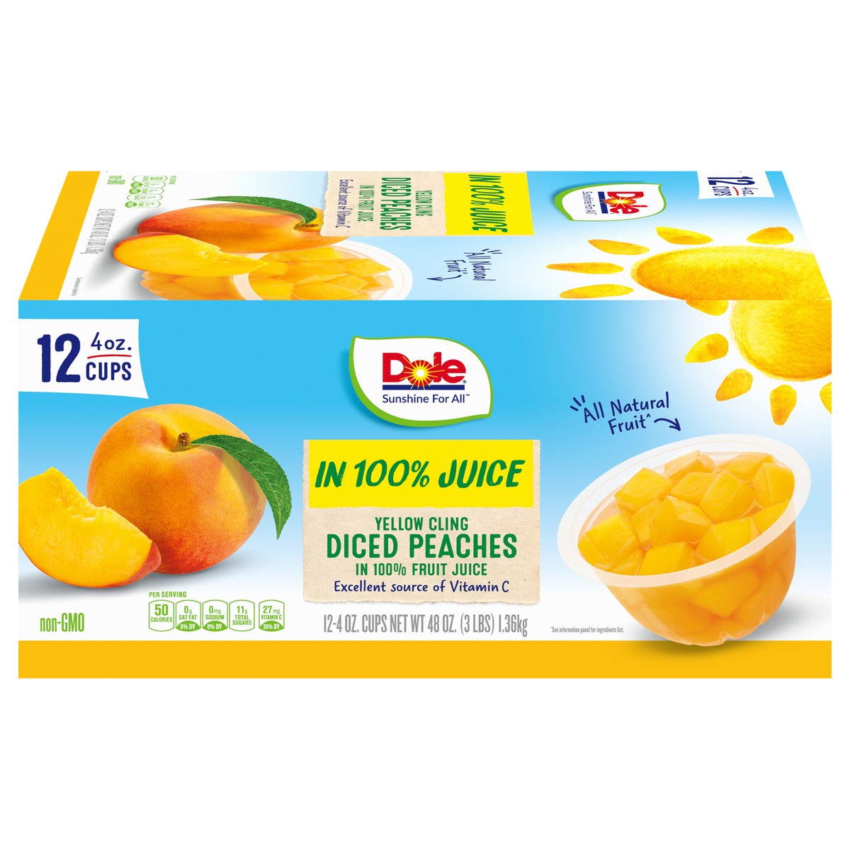 slide 1 of 9, Dole Diced Peaches In Box, 48 oz