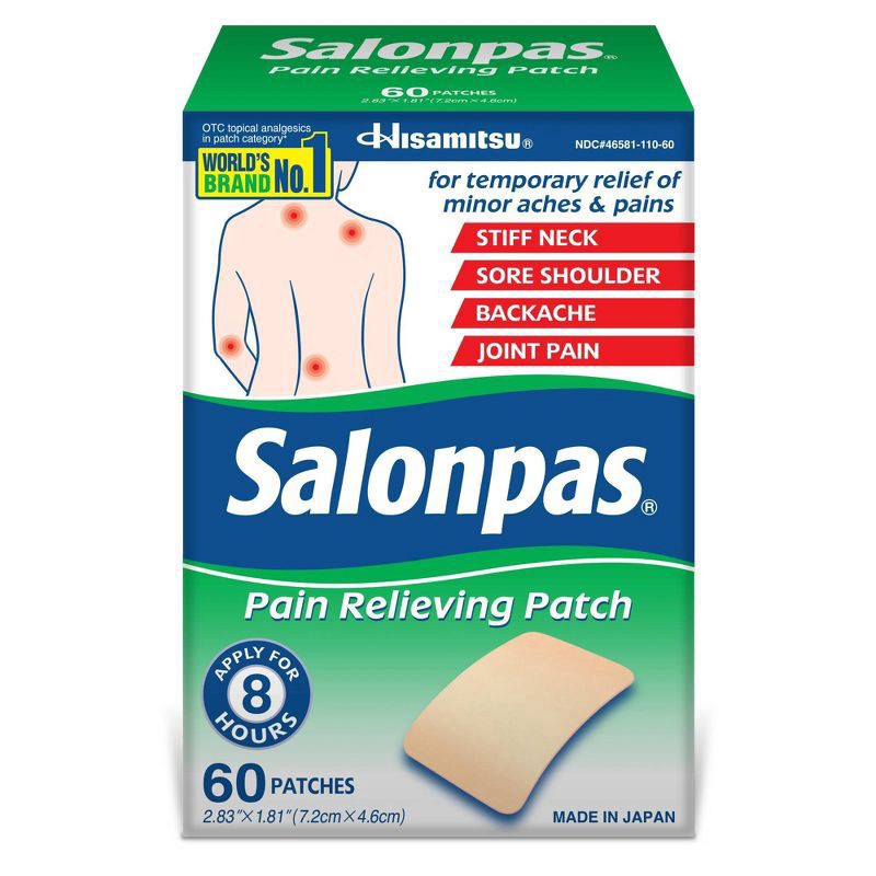 slide 1 of 85, Salonpas 20% Larger Pain Relieving Patch - 60ct, 60 ct