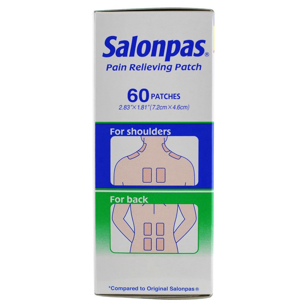 slide 37 of 85, Salonpas 20% Larger Pain Relieving Patch - 60ct, 60 ct