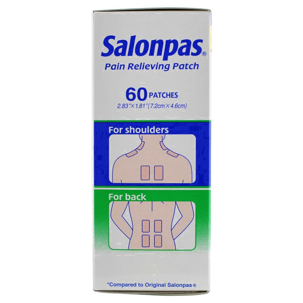 slide 16 of 85, Salonpas 20% Larger Pain Relieving Patch - 60ct, 60 ct