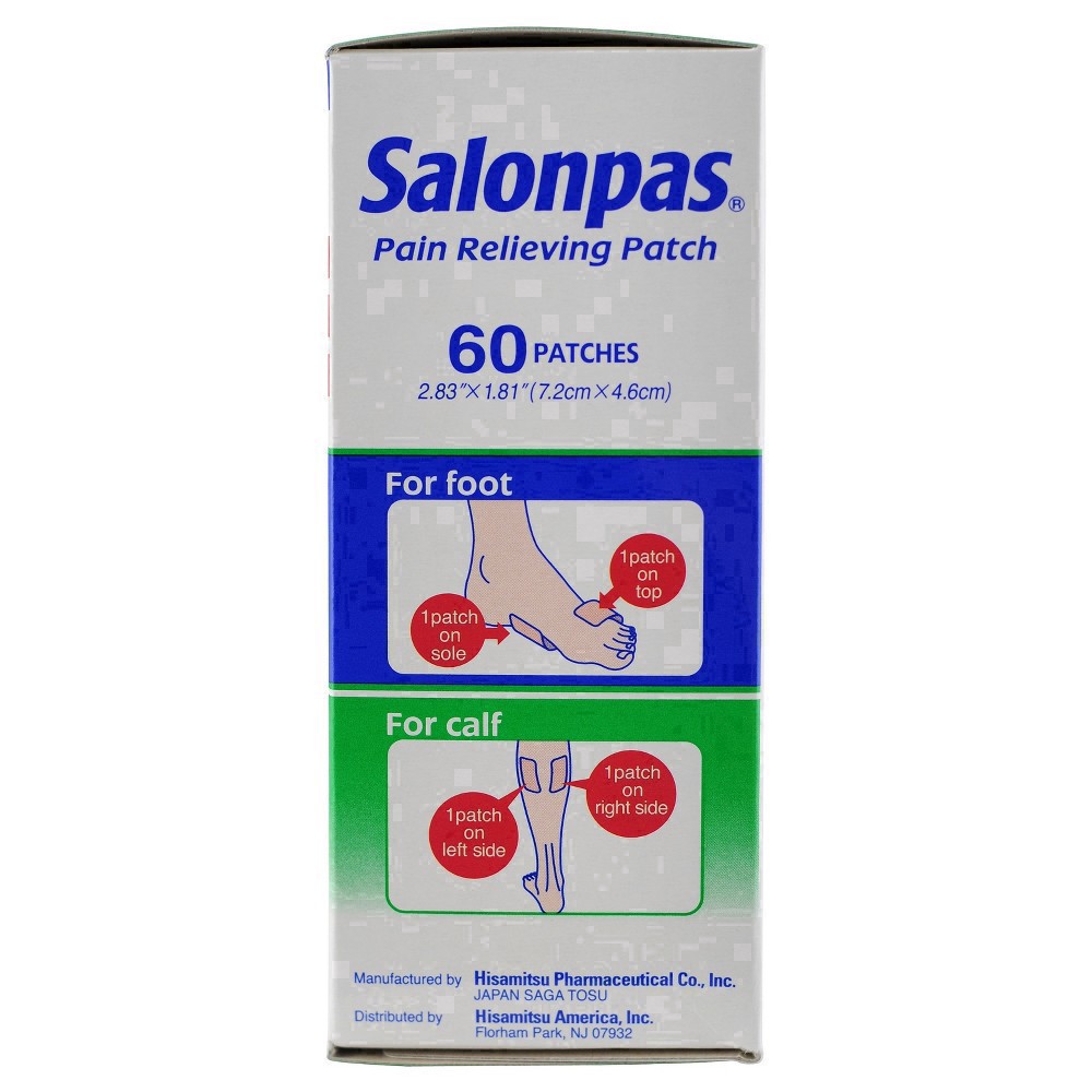 slide 75 of 85, Salonpas 20% Larger Pain Relieving Patch - 60ct, 60 ct