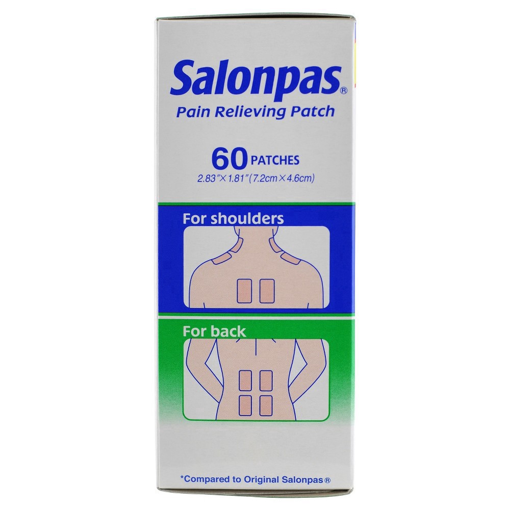 slide 45 of 85, Salonpas 20% Larger Pain Relieving Patch - 60ct, 60 ct