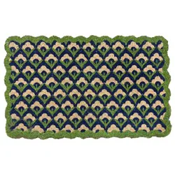 Haven & Key Haven + Key Coir Doormat - Mini Flowers with Scalloped Edge
