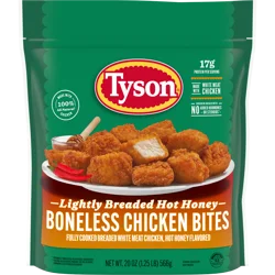 Tyson Lightly Breaded Hot Honey Boneless Chicken Bites, Fully Cooked