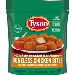 Tyson Lightly Breaded Hot Honey Boneless Chicken Bites, Fully Cooked