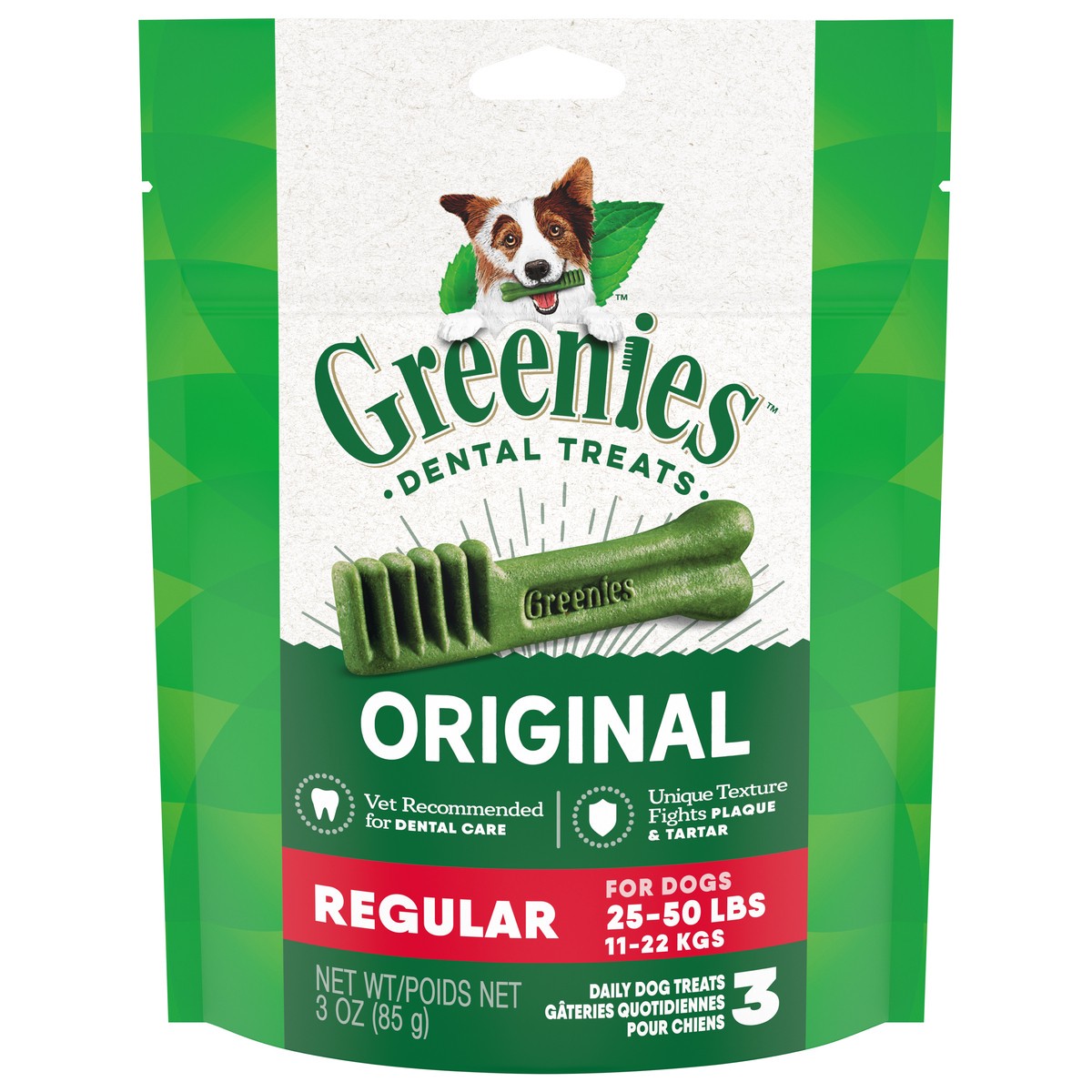 slide 1 of 9, Greenies Regular Original Dental Treats 3 ea, 3 ct