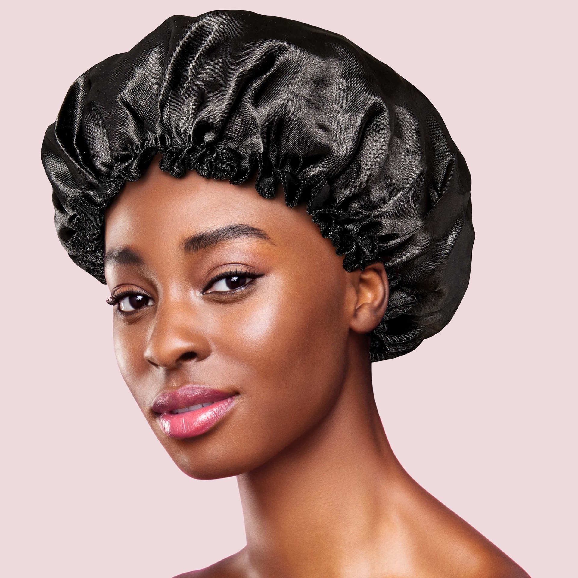 slide 2 of 5, KISS COLORS & CARE KISS Silky Satin Bonnet Cap X-Large, Black, 1 Count, 1 ct