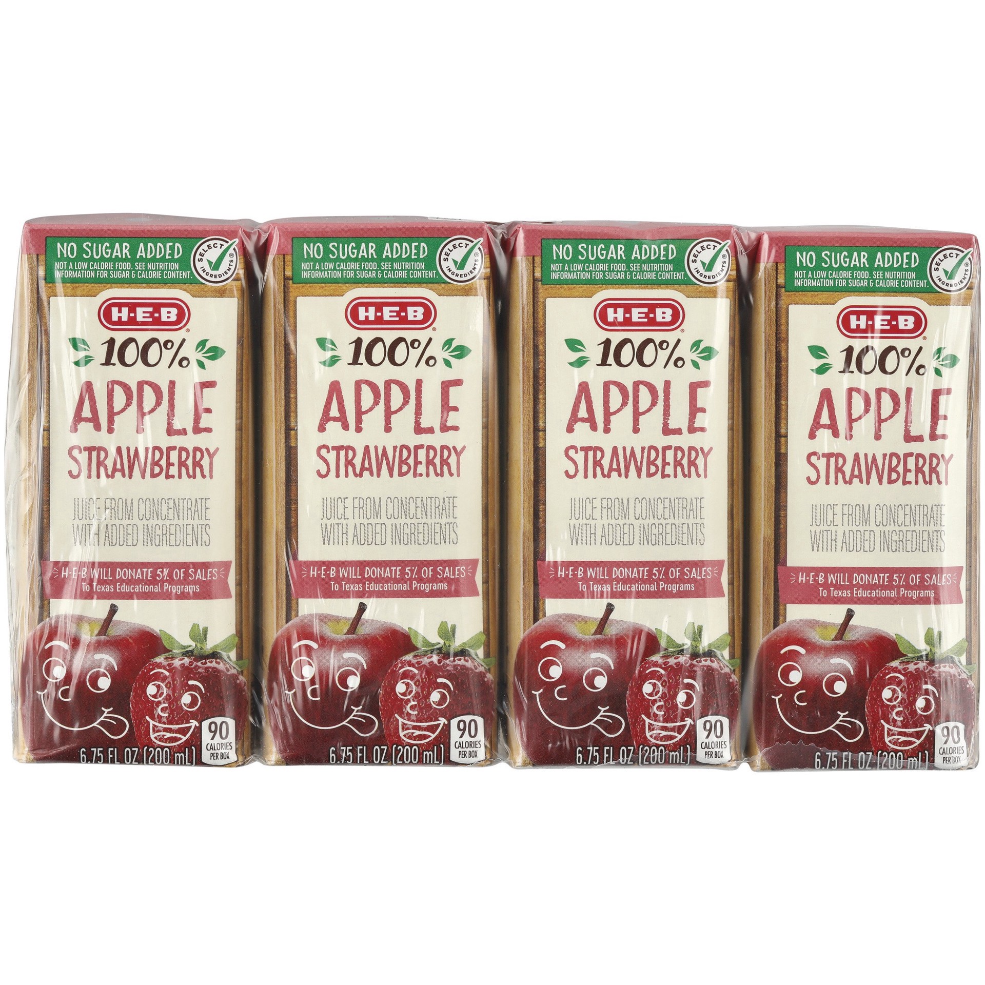 slide 1 of 1, H-E-B 100% Apple Strawberry Juice 8 pk Juice Boxes, 8 ct