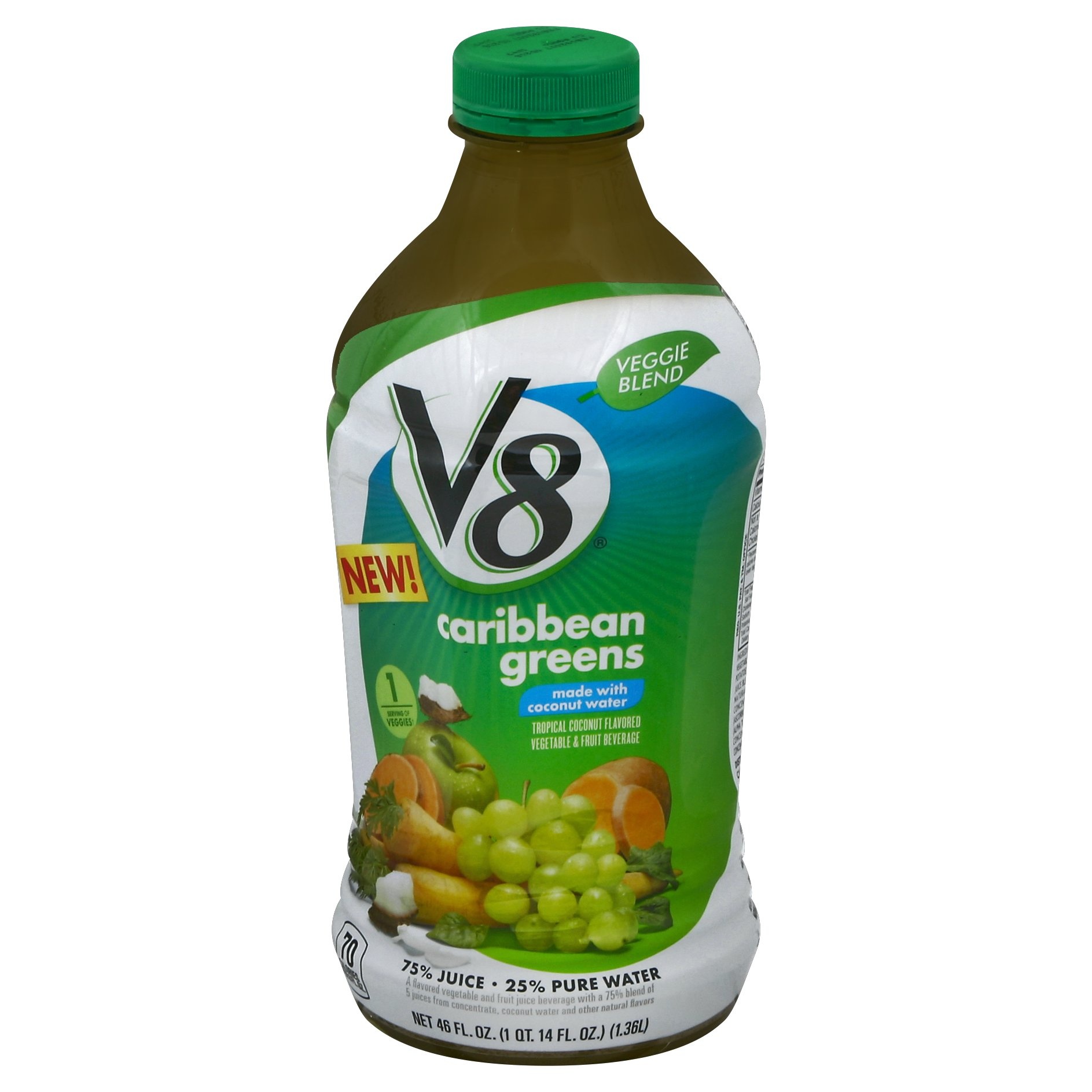 slide 1 of 1, V8 Veggie Blends Caribbean Greens, 46 fl oz