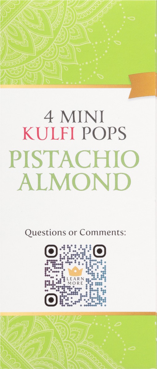 slide 13 of 14, Kaurina's Indian Ice Cream Pistachio Almond Mini Kulfi Pops 4 - 1.6 oz Each, 4 ct