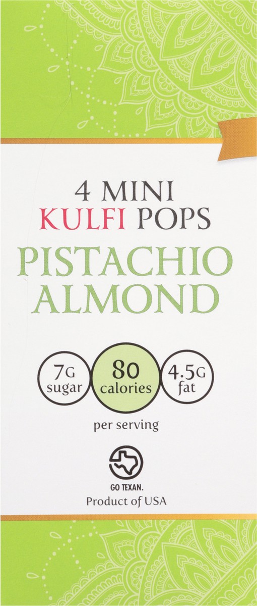 slide 4 of 14, Kaurina's Indian Ice Cream Pistachio Almond Mini Kulfi Pops 4 - 1.6 oz Each, 4 ct