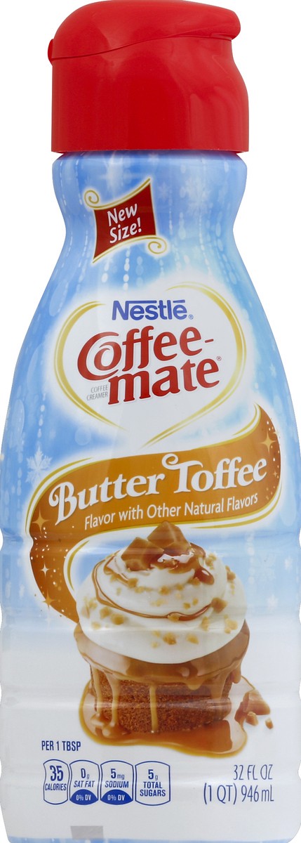 slide 2 of 2, Coffee-Mate Butter Toffee Flavored Coffee Creamer, 32 fl oz