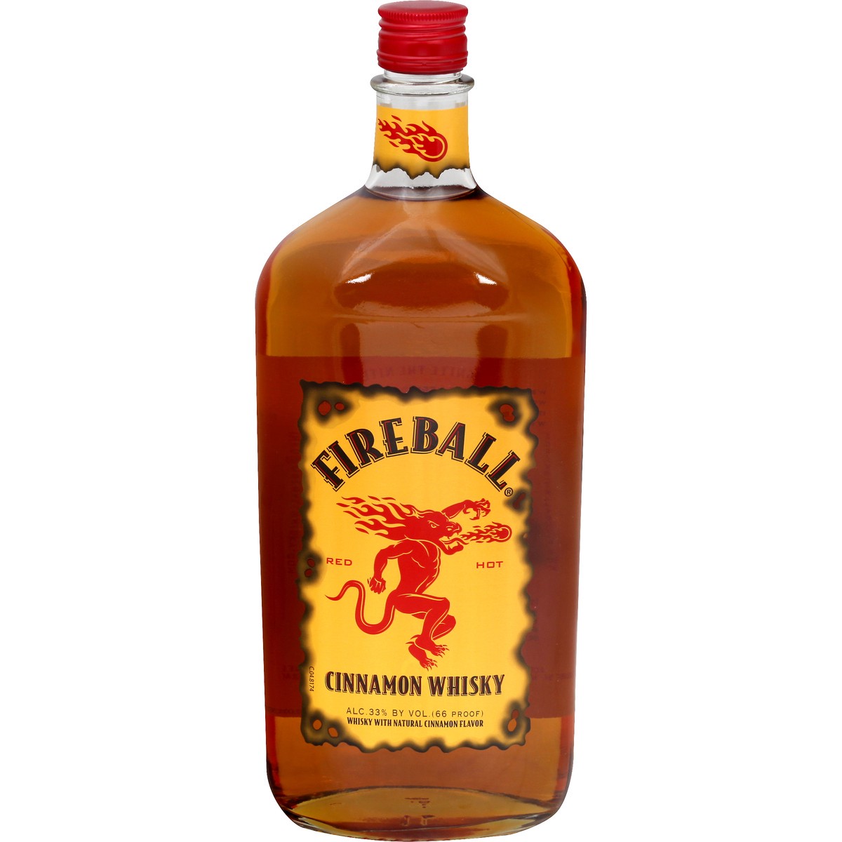 slide 1 of 5, Fireball Cinnamon Whiskey, 1L Plastic Bottle, 66 Proof, 1 liter