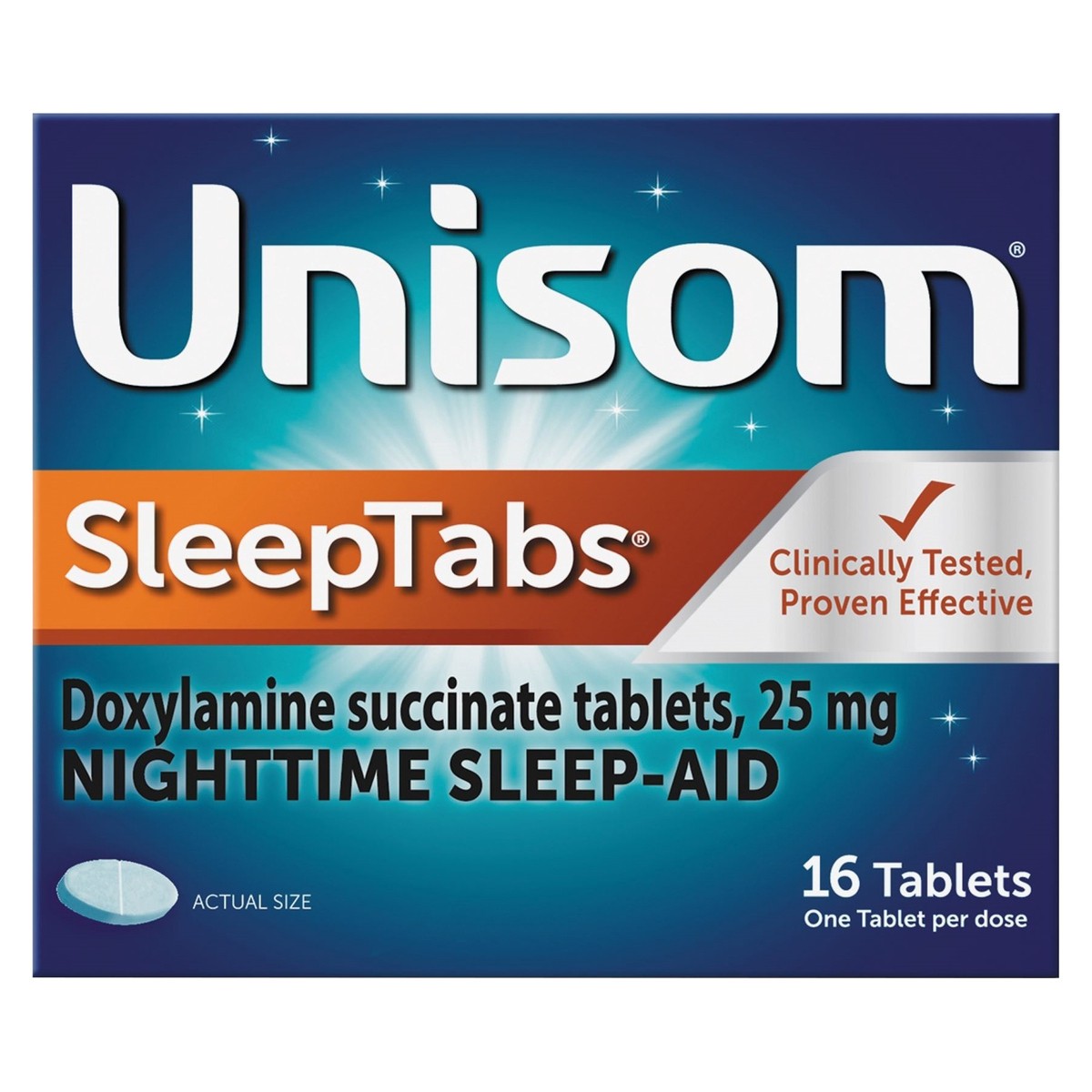slide 2 of 11, Unisom SleepTabs Tablets (16 Ct), Sleep-Aid, Doxylamine succinate, 16 ct