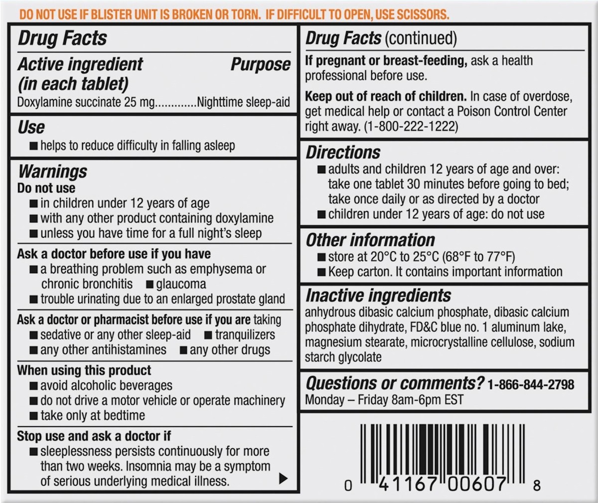 slide 4 of 11, Unisom SleepTabs Tablets (16 Ct), Sleep-Aid, Doxylamine succinate, 16 ct