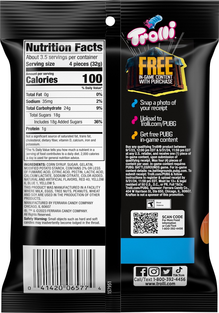 slide 7 of 9, Trolli Gummy Candy Pubg Battlegr, 4.25 oz
