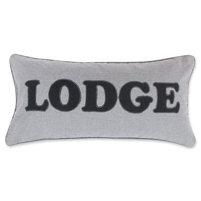 slide 1 of 2, Levtex Home Cayden Lodge'' Oblong Throw Pillow - Grey'', 1 ct