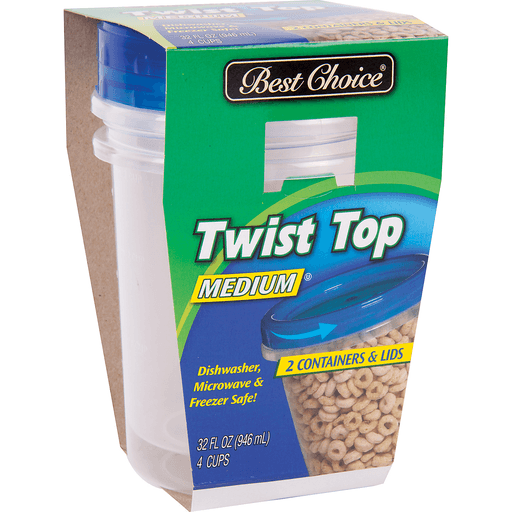 slide 1 of 1, Best Choice Twist & Loc Storage Container Medium, 2 ct