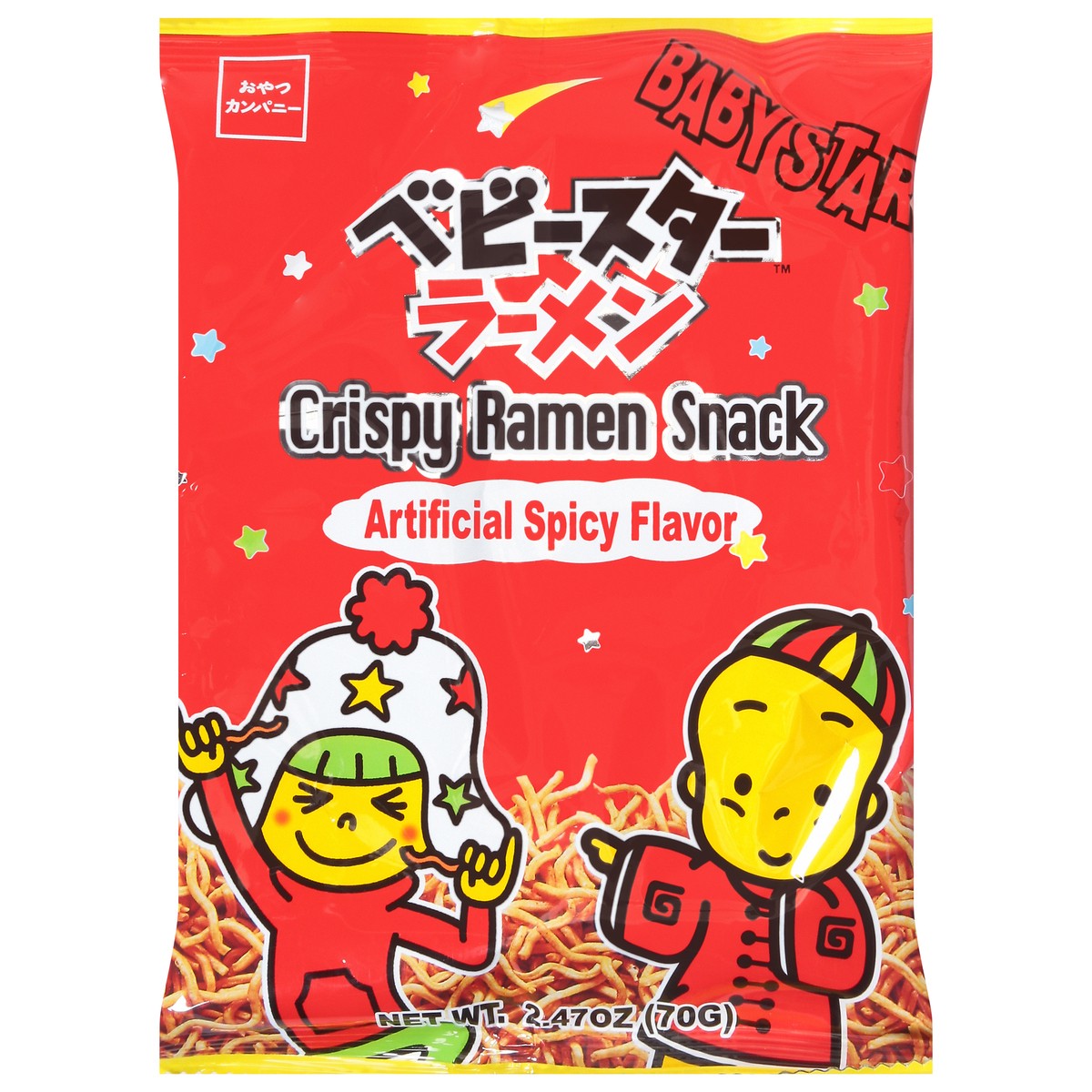 slide 1 of 9, Baby Star Crispy Artificial Spicy Flavor Ramen Snack 2.47 oz, 2.47 oz