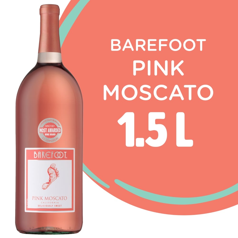 slide 1 of 2, Barefoot Pink Moscato, 1.5 liter