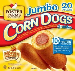 Foster Farms Jumbo Corn Dogs Honey Crunchy 20 ct Box