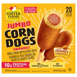 Foster Farms Jumbo Corn Dogs Honey Crunchy 20 ct Box