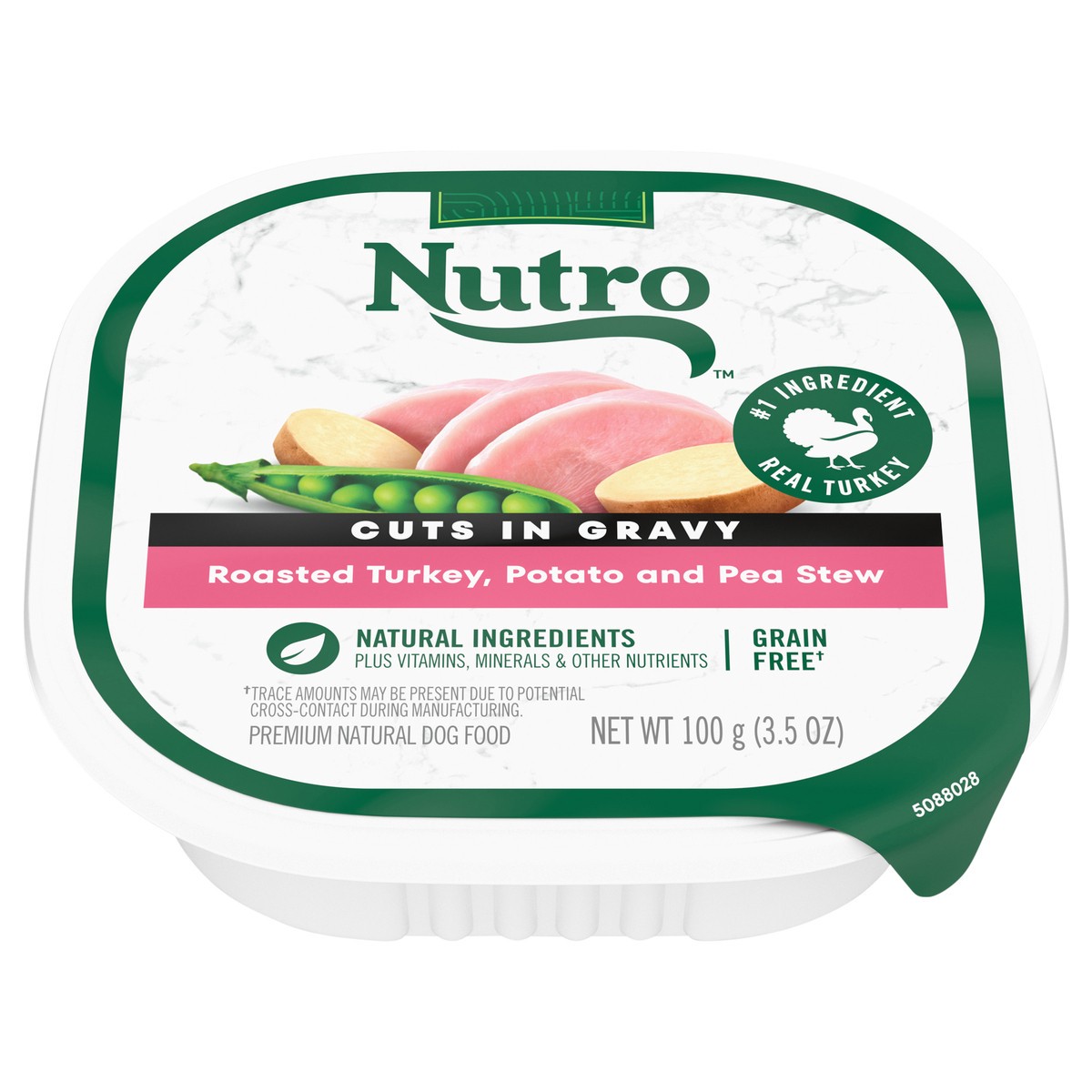 slide 12 of 17, Nutro Natural Cuts in Gravy Premium Roasted Turkey/Potato/Pea Stew Dog Food 3.5 oz, 3.5 oz