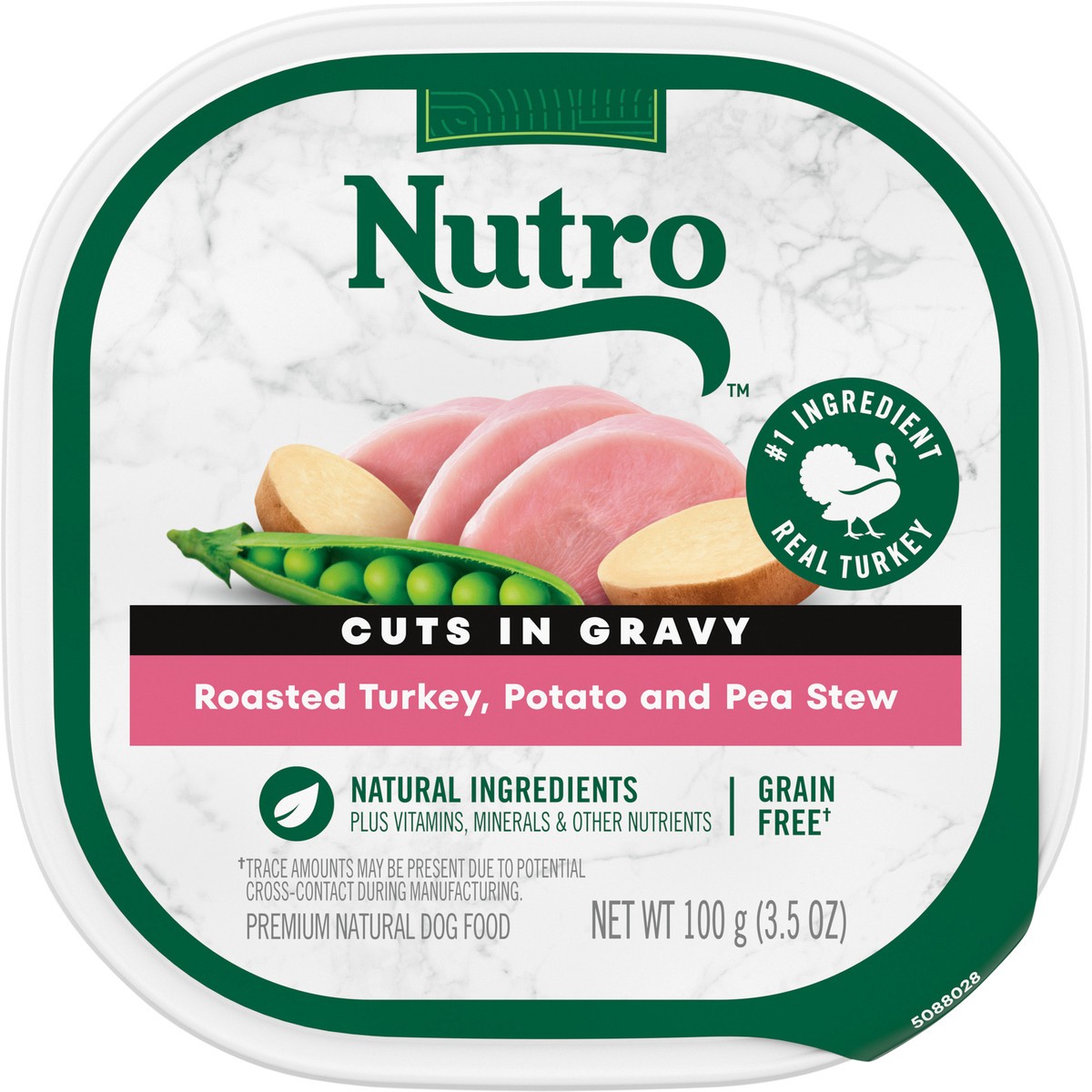 slide 15 of 17, Nutro Natural Cuts in Gravy Premium Roasted Turkey/Potato/Pea Stew Dog Food 3.5 oz, 3.5 oz