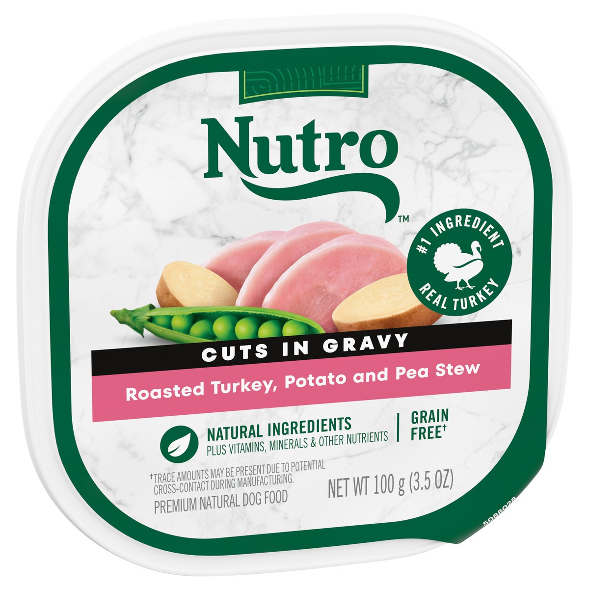 slide 9 of 17, Nutro Natural Cuts in Gravy Premium Roasted Turkey/Potato/Pea Stew Dog Food 3.5 oz, 3.5 oz