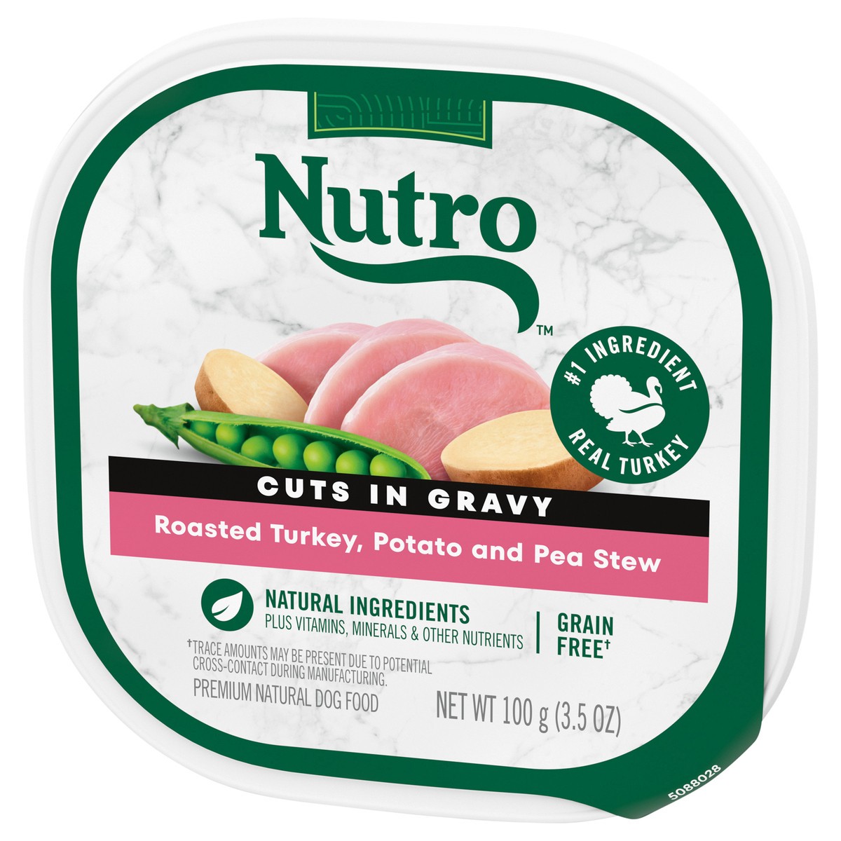 slide 6 of 17, Nutro Natural Cuts in Gravy Premium Roasted Turkey/Potato/Pea Stew Dog Food 3.5 oz, 3.5 oz