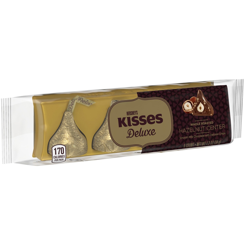 slide 1 of 1, Kisses Deluxe Milk Chocolates, 4 ct